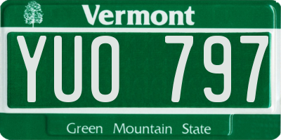 VT license plate YUO797
