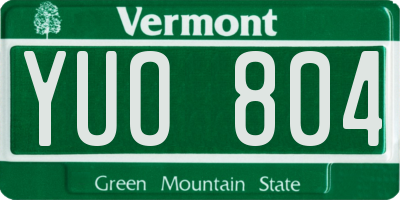 VT license plate YUO804
