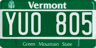 VT license plate YUO805
