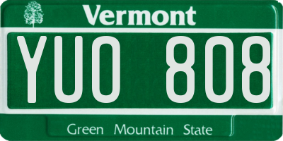 VT license plate YUO808
