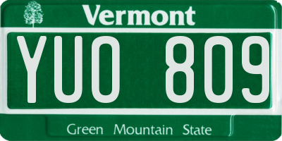 VT license plate YUO809