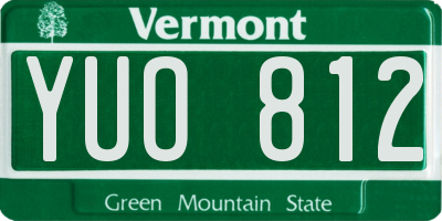 VT license plate YUO812