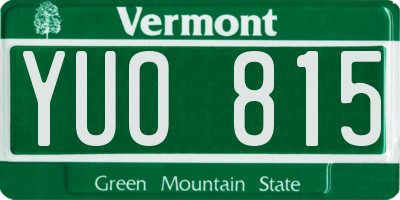VT license plate YUO815
