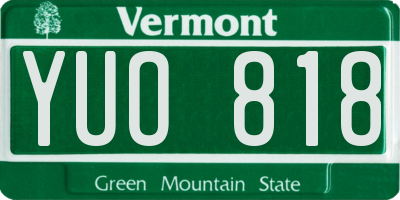 VT license plate YUO818
