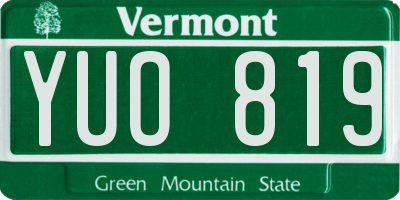 VT license plate YUO819