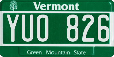 VT license plate YUO826