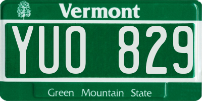 VT license plate YUO829