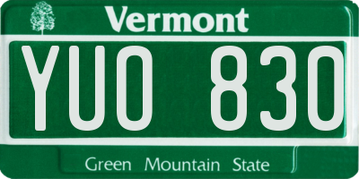 VT license plate YUO830
