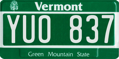 VT license plate YUO837