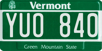 VT license plate YUO840