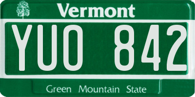 VT license plate YUO842