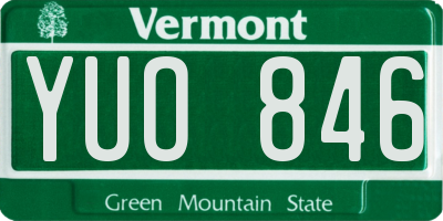 VT license plate YUO846