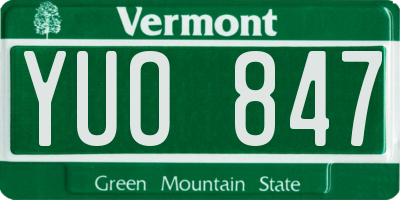 VT license plate YUO847
