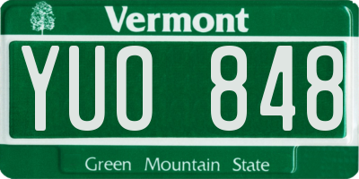 VT license plate YUO848