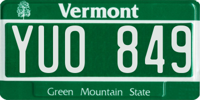 VT license plate YUO849