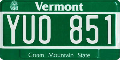 VT license plate YUO851