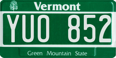 VT license plate YUO852