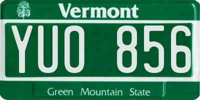 VT license plate YUO856