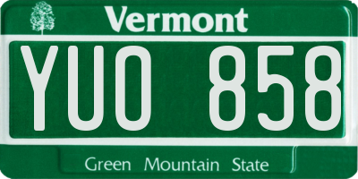 VT license plate YUO858