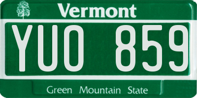 VT license plate YUO859