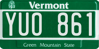 VT license plate YUO861