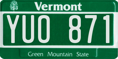 VT license plate YUO871