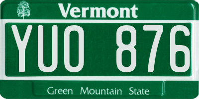 VT license plate YUO876