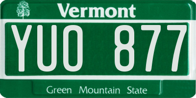 VT license plate YUO877