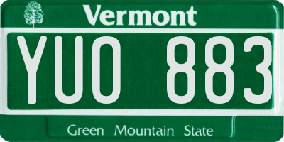 VT license plate YUO883