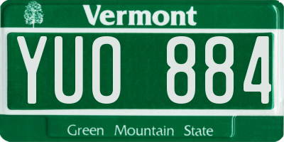 VT license plate YUO884