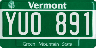 VT license plate YUO891