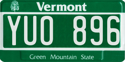VT license plate YUO896