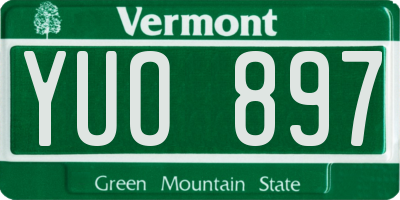 VT license plate YUO897