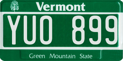 VT license plate YUO899