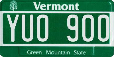 VT license plate YUO900
