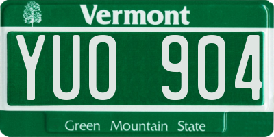 VT license plate YUO904