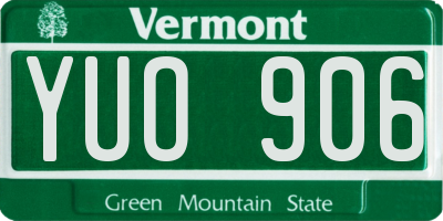 VT license plate YUO906