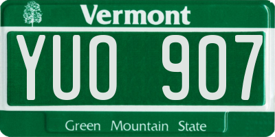 VT license plate YUO907