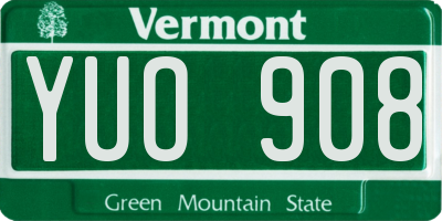 VT license plate YUO908