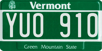 VT license plate YUO910