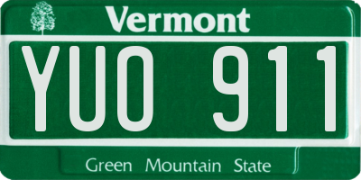 VT license plate YUO911