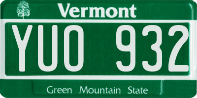 VT license plate YUO932