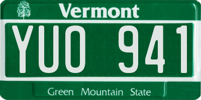 VT license plate YUO941