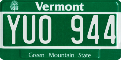 VT license plate YUO944