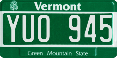 VT license plate YUO945
