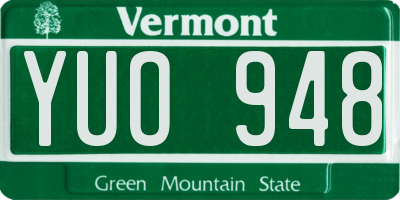 VT license plate YUO948