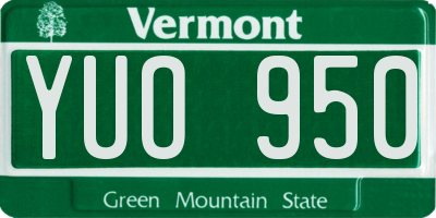 VT license plate YUO950