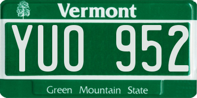 VT license plate YUO952