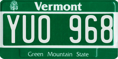 VT license plate YUO968
