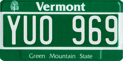 VT license plate YUO969